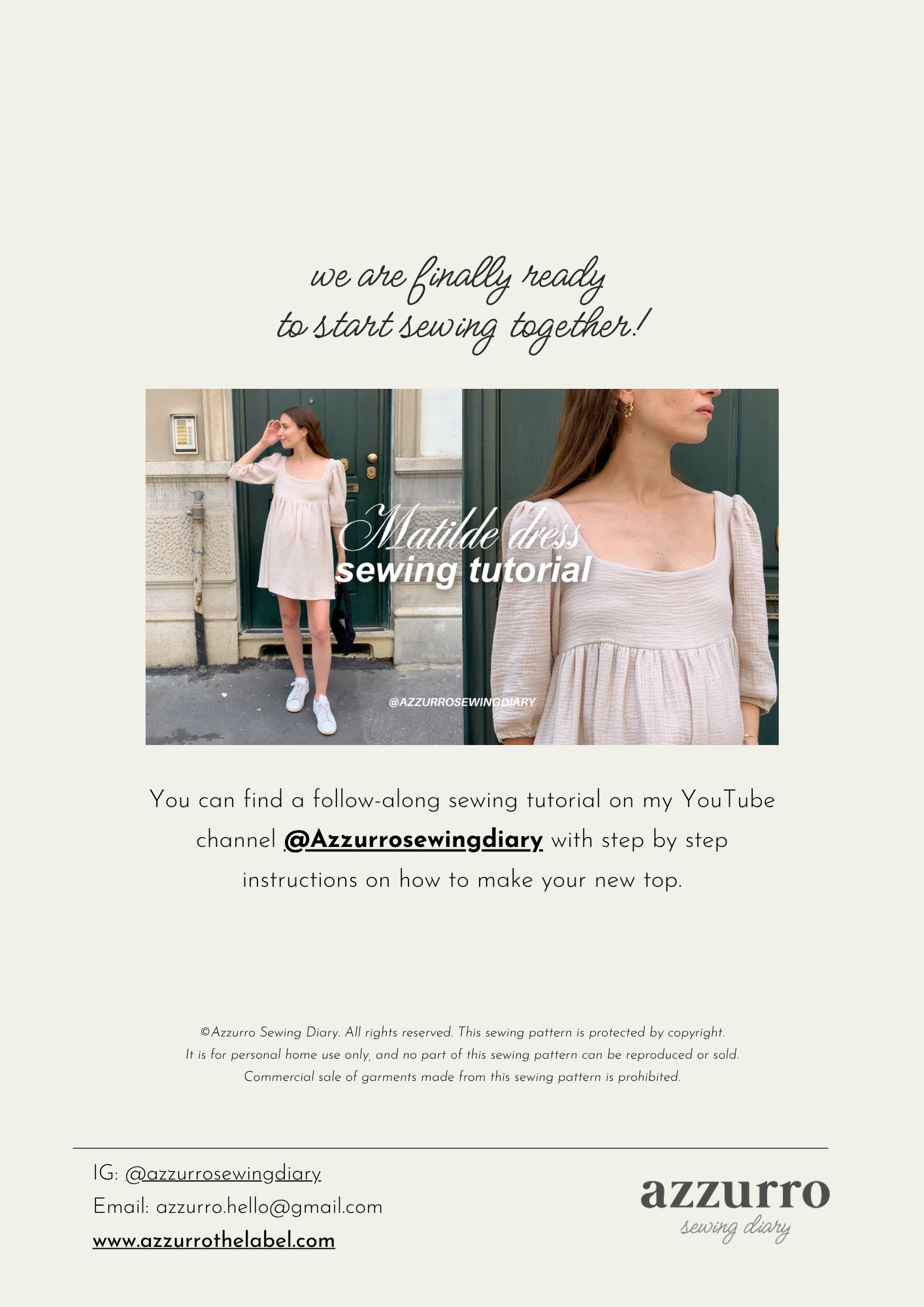 The Matilde Dress - Digital Sewing Pattern