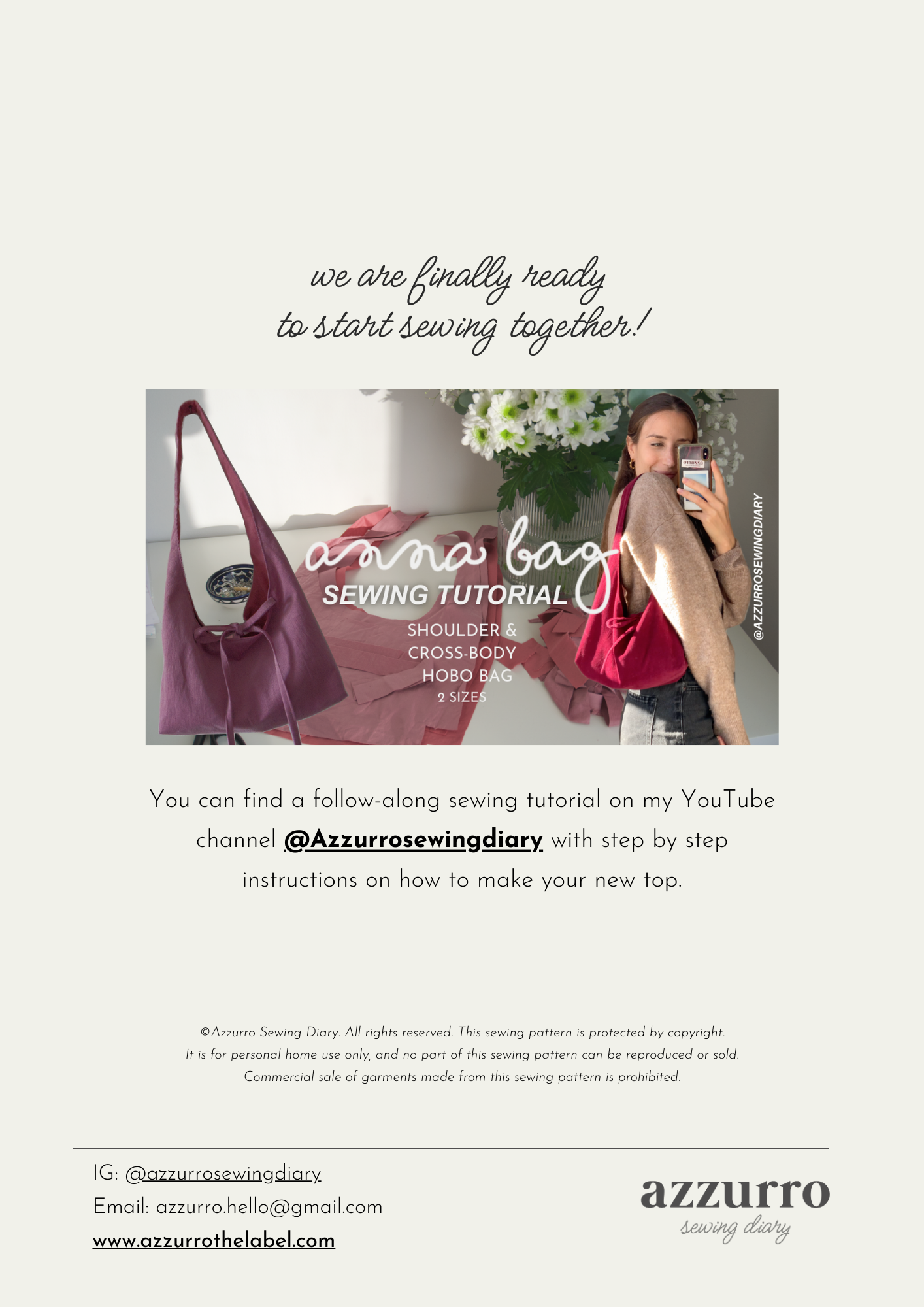 Anna Bag - Digital Sewing Pattern