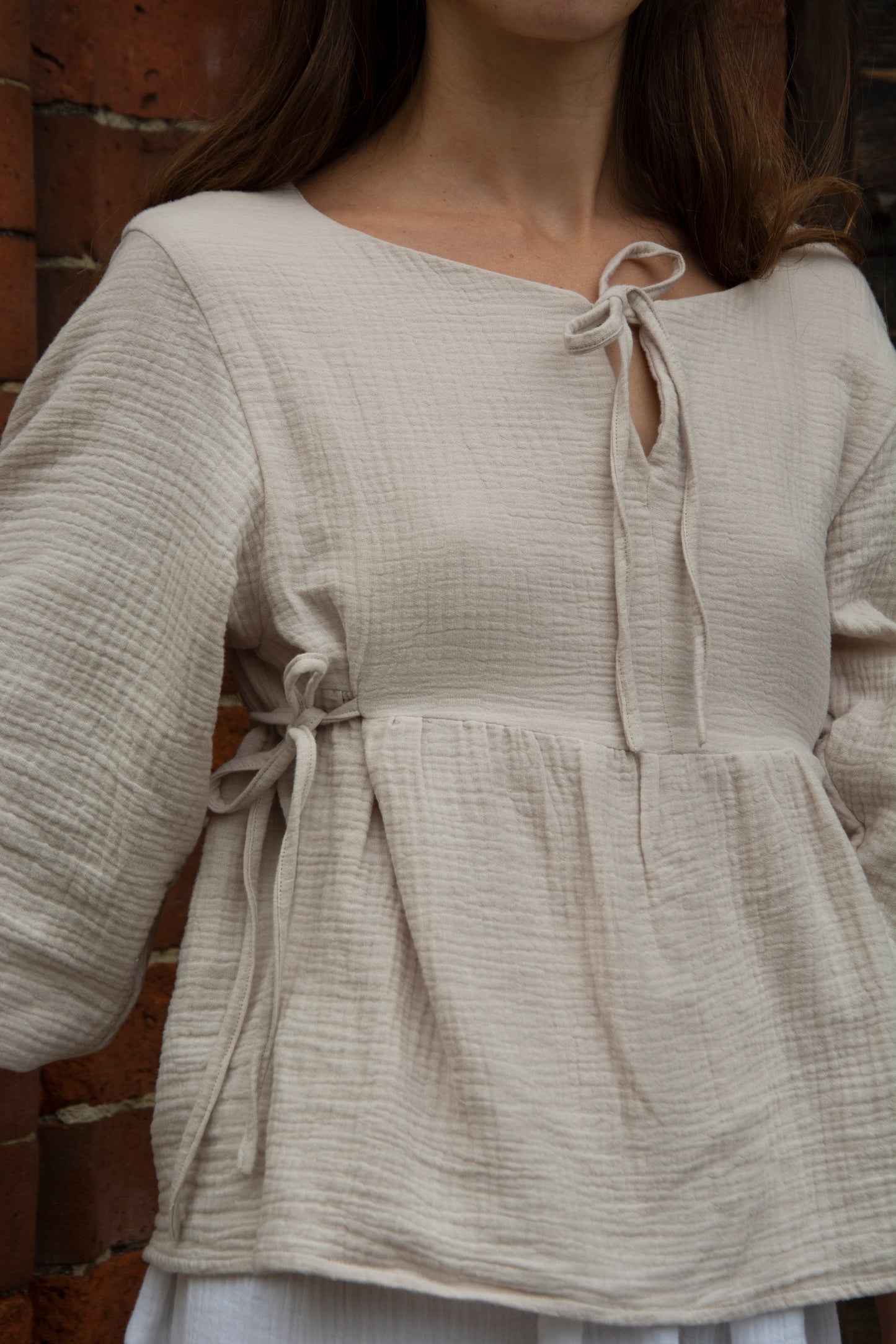 Alice Blouse - - Black, white, sand
