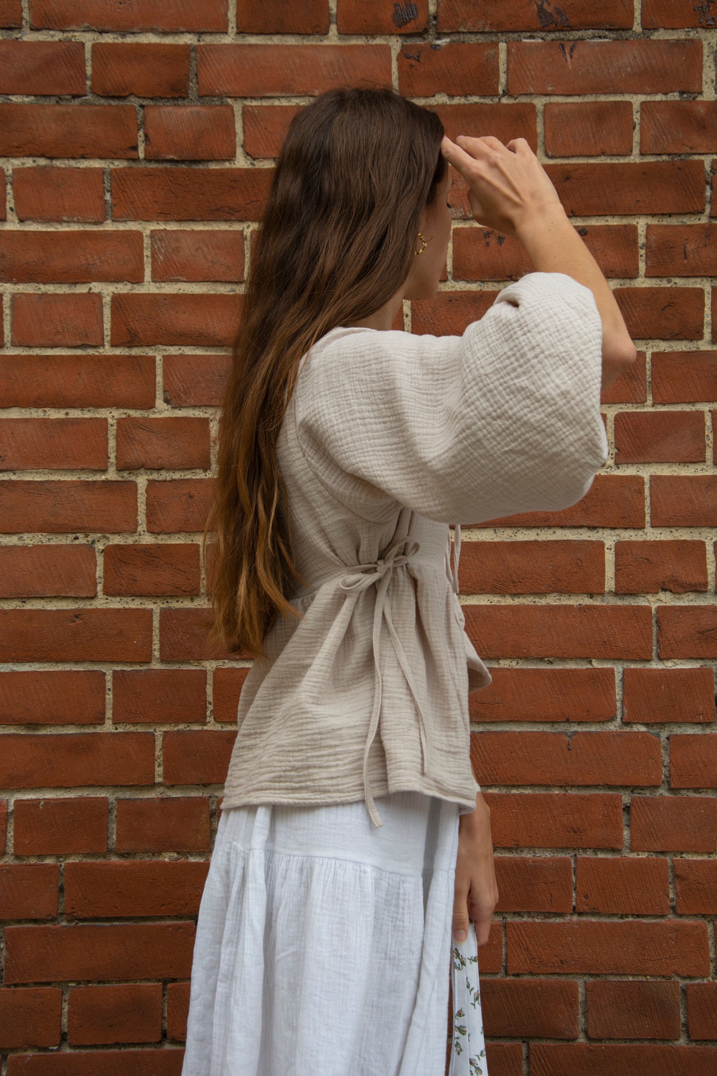 Alice Blouse - - Black, white, sand