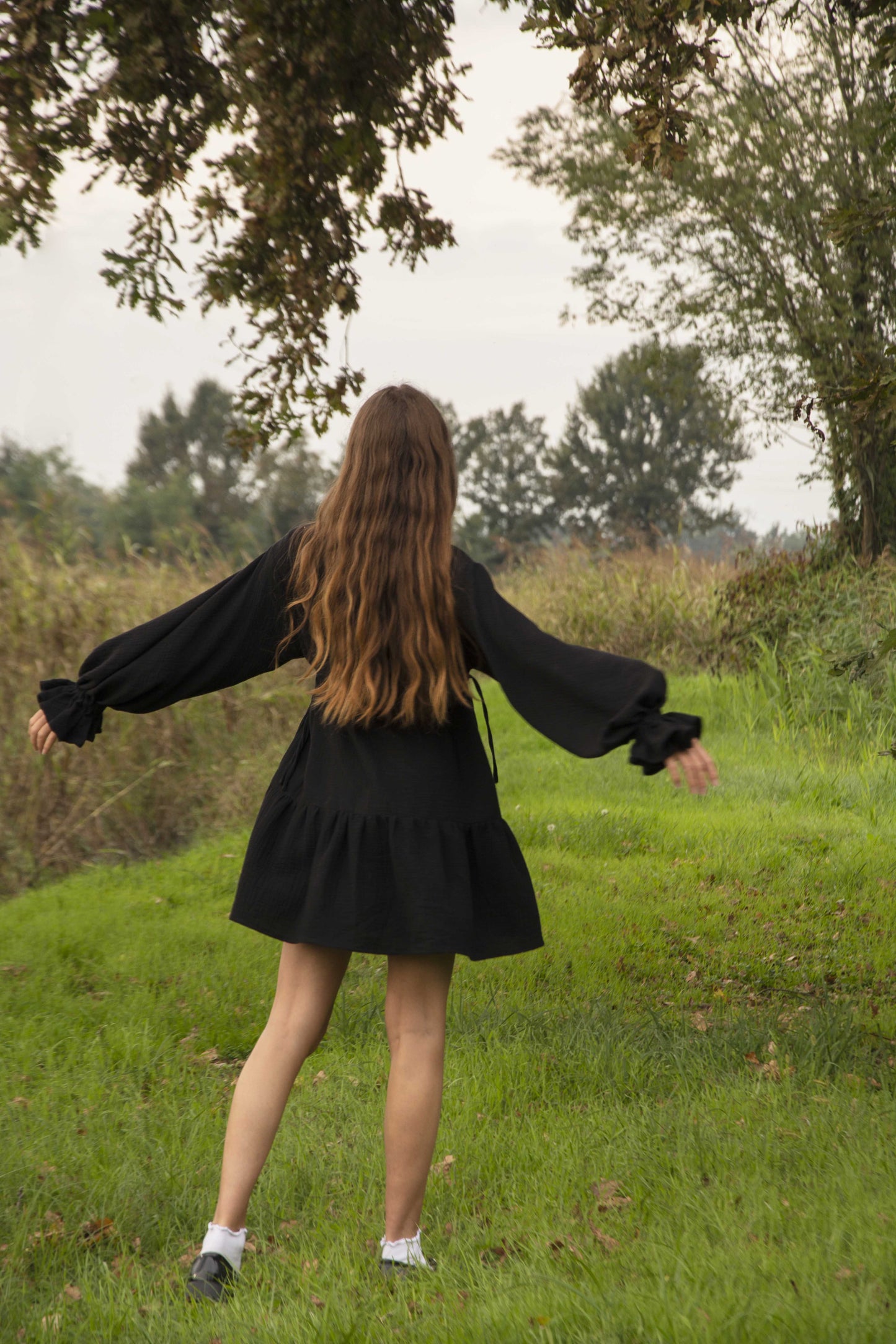 Alice Dress - Black, white, sand