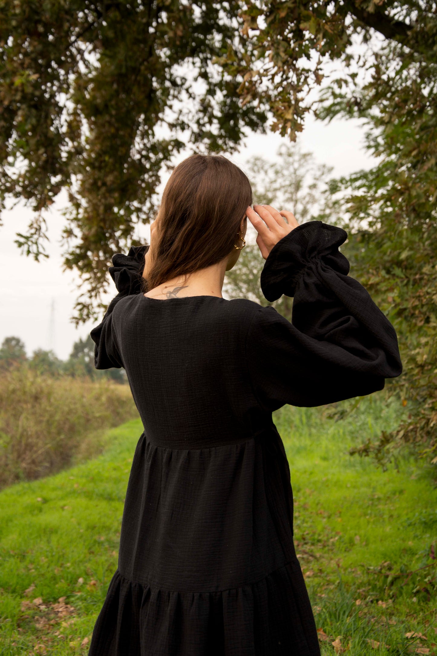 Alice Dress - Black, white, sand