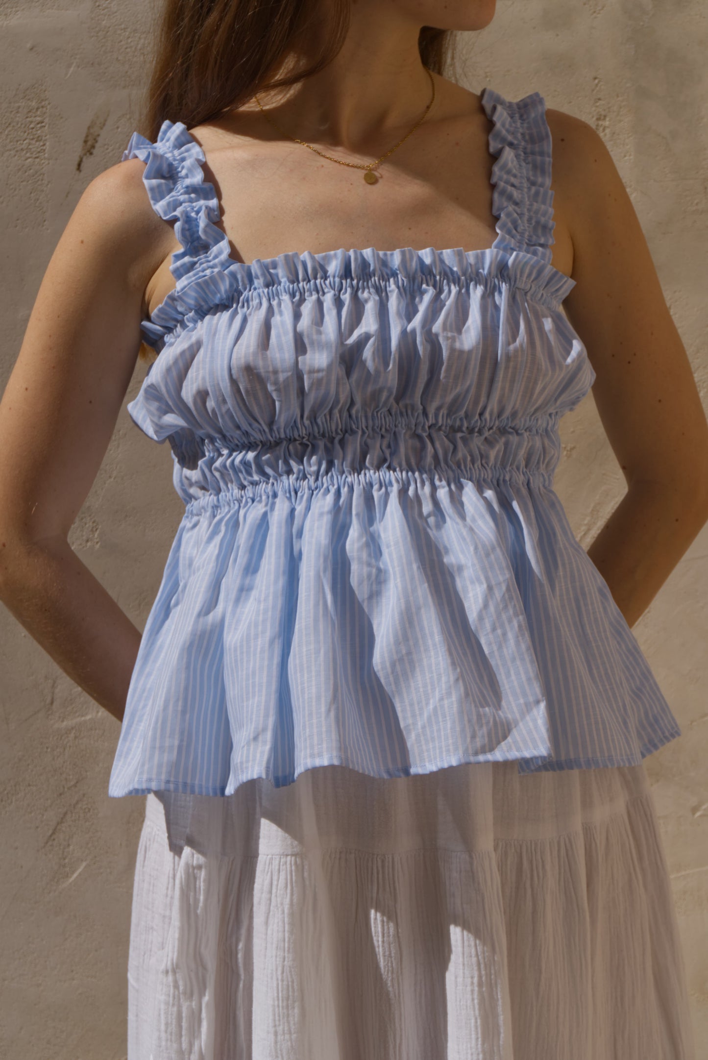 Camilla Top - Blue-striped (limited)