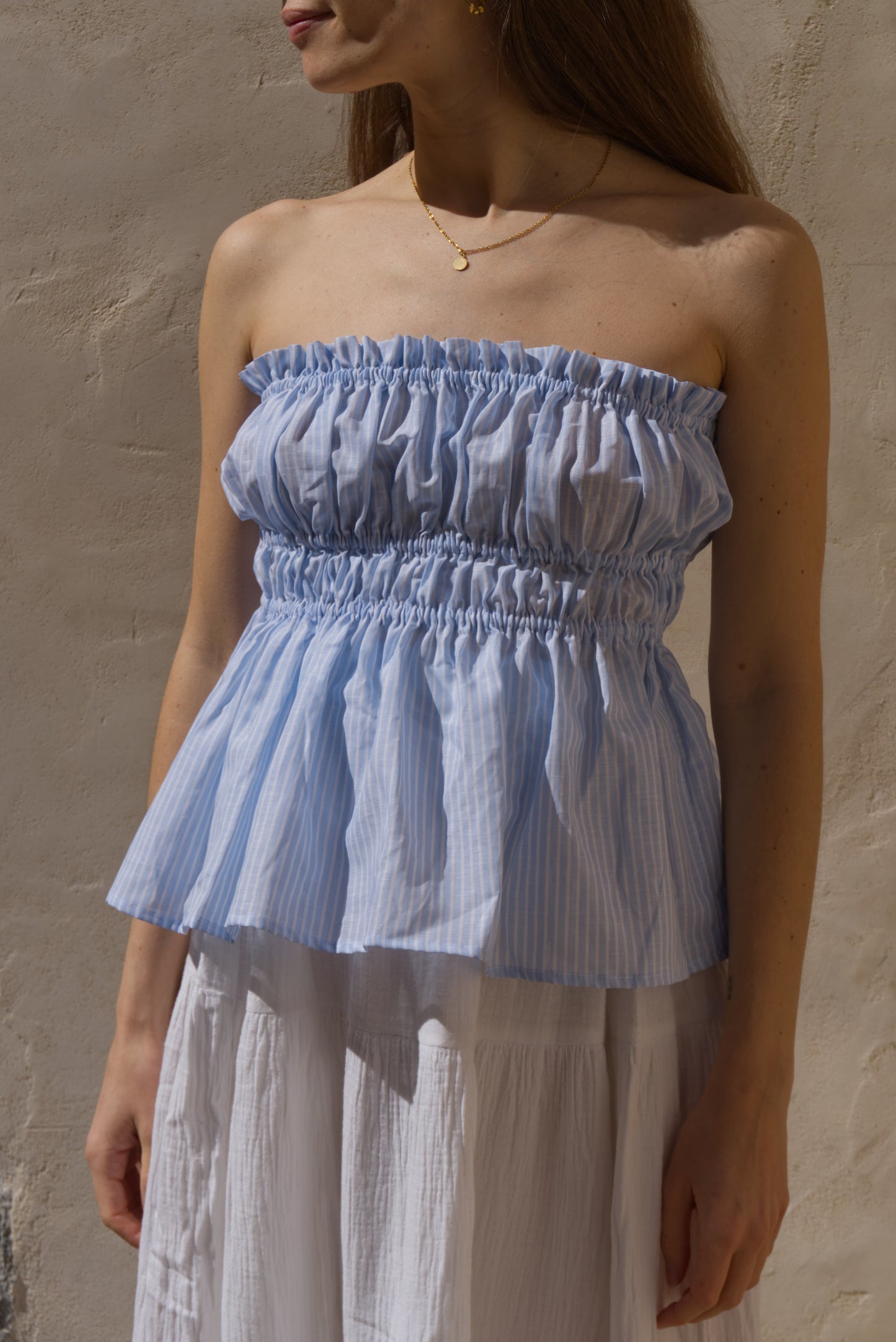 Camilla Top - Blue-striped (limited)