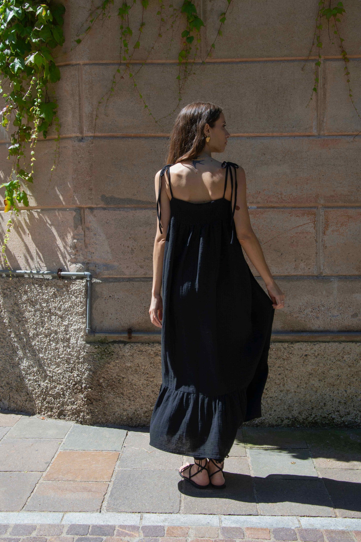 Emma Dress Maxi - White, black