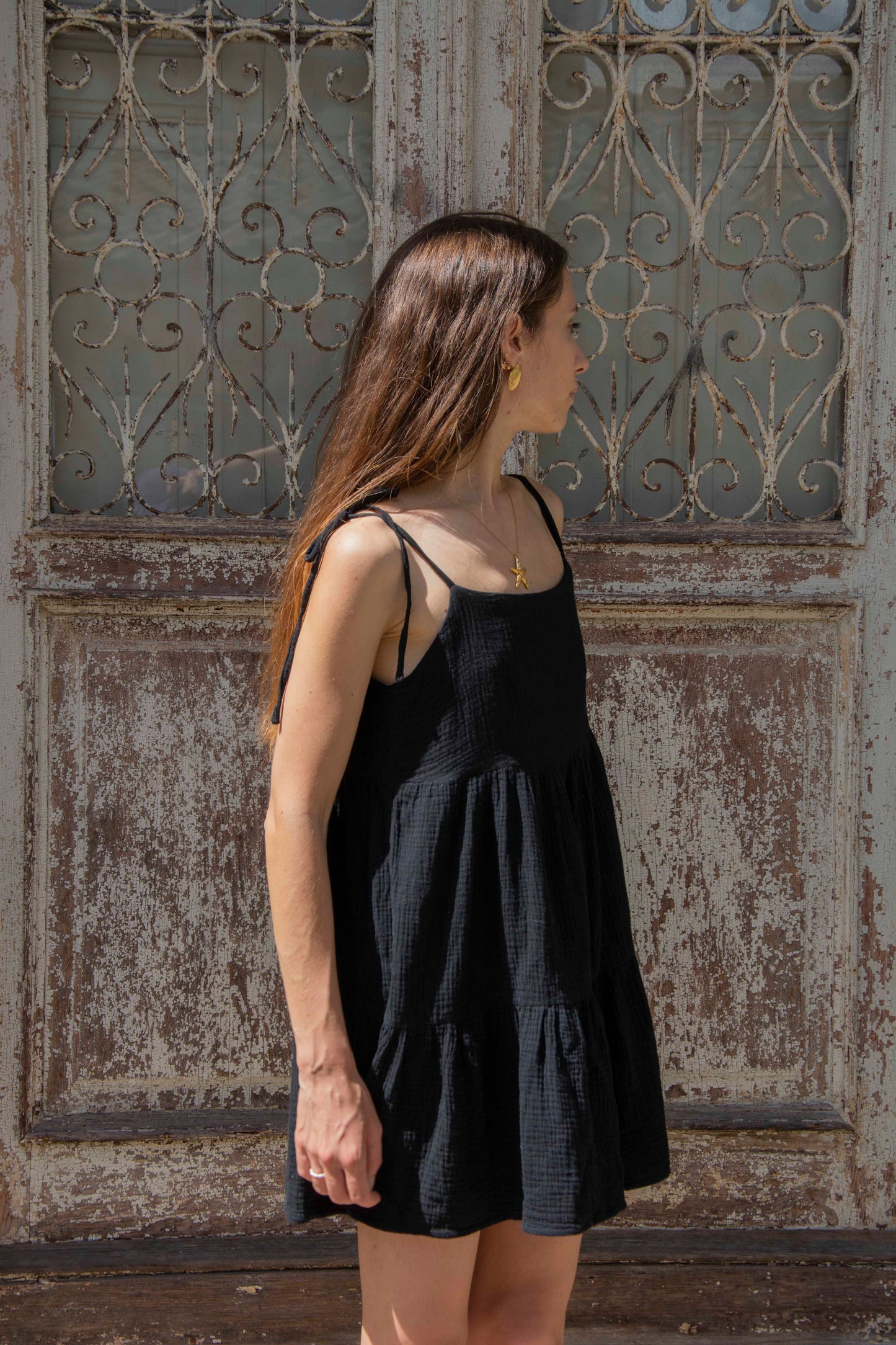 Emma Dress Mini - White, black
