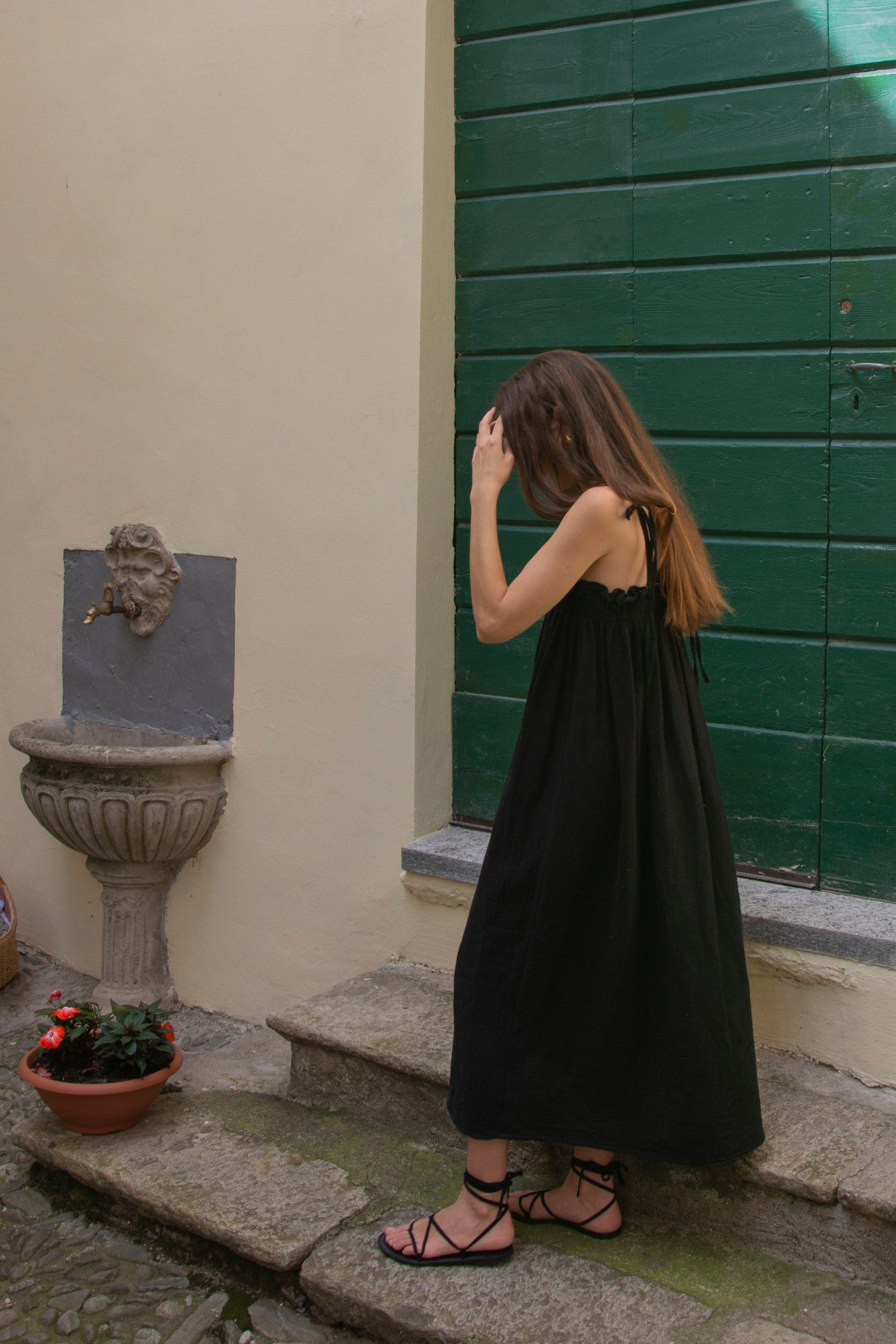 Sofia Dress Midi - White, black
