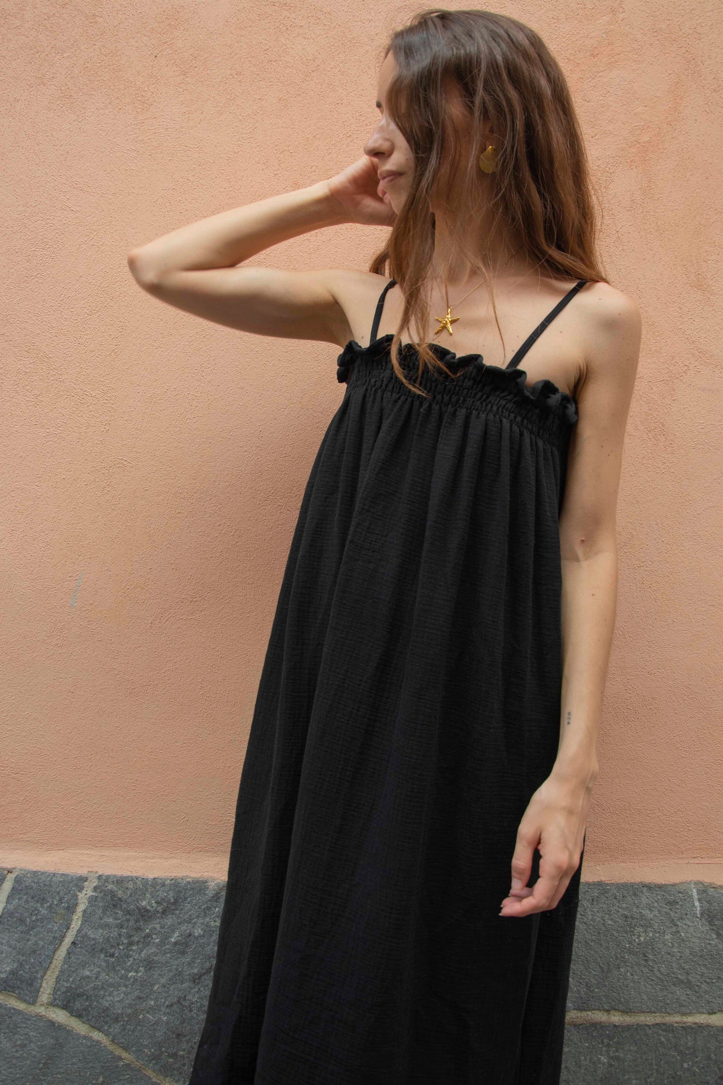Sofia Dress Midi - White, black