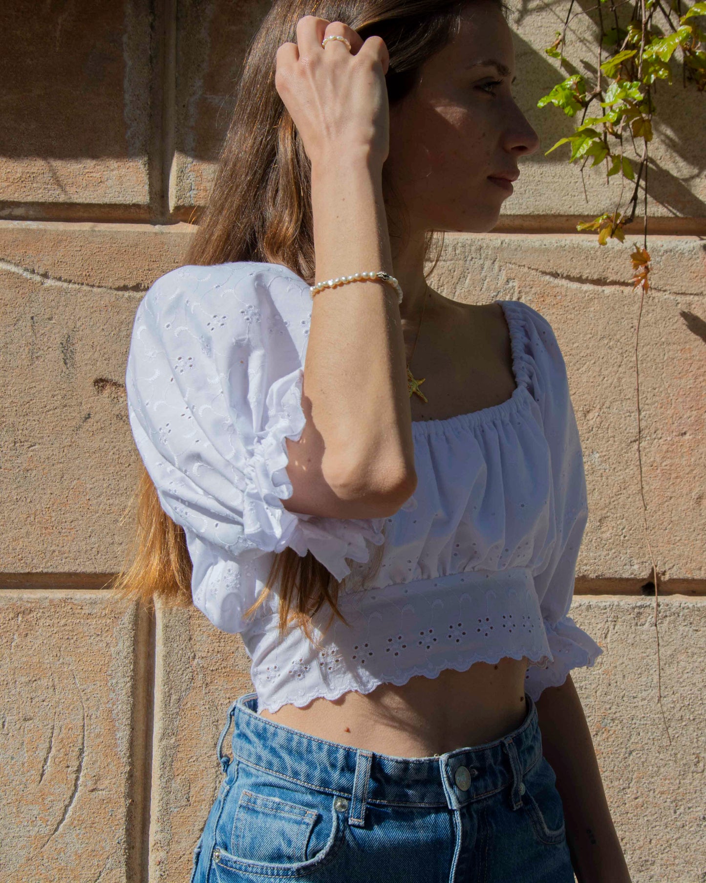 Valentina Top - White Sangallo (limited)