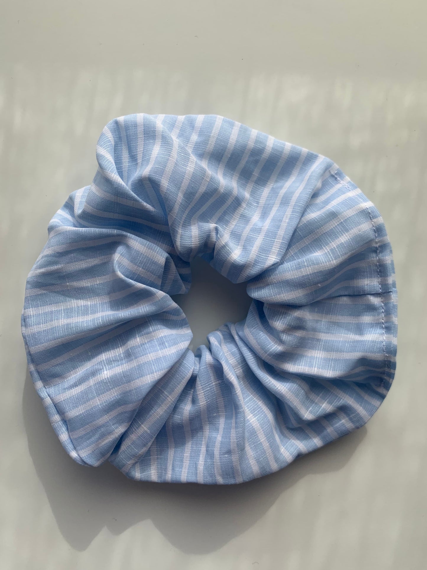 "Nowaste" Scrunchie - Blue-striped