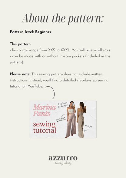 Marina Pants - Digital Sewing Pattern