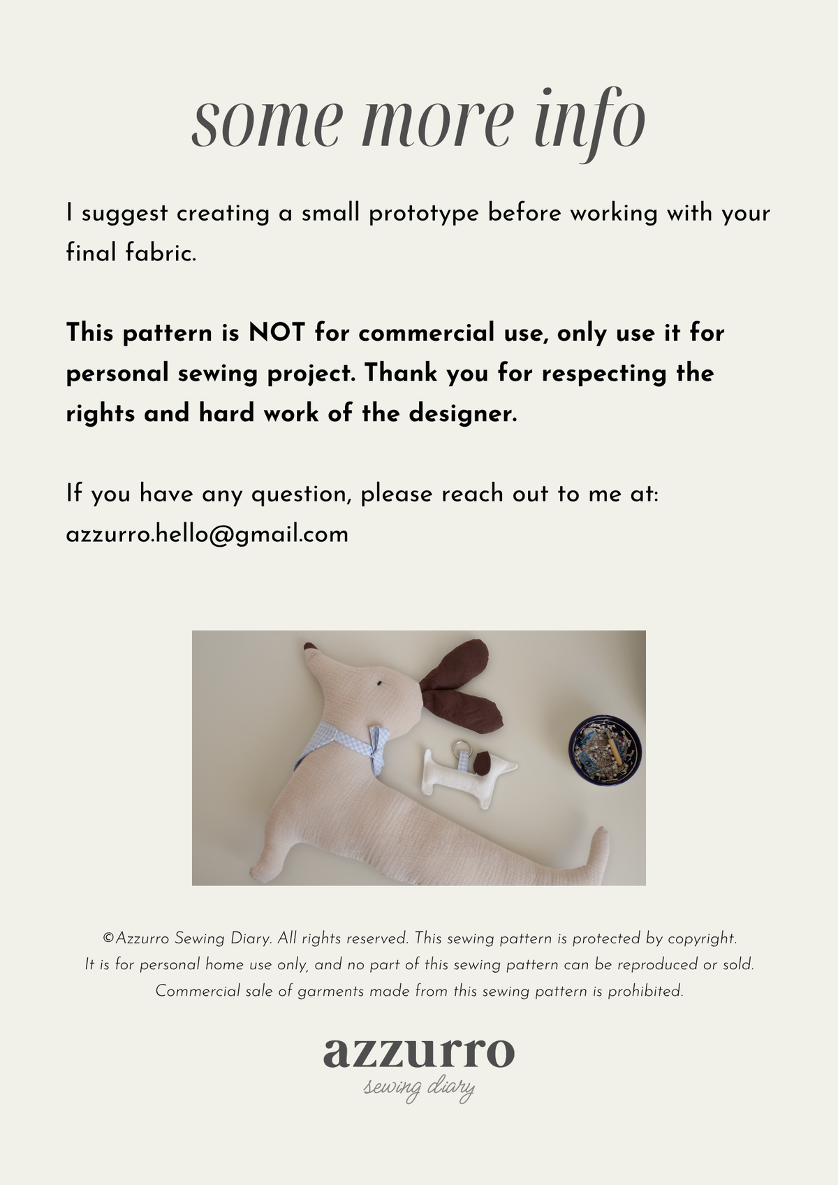 Otto il bassotto - Digital Sewing Pattern