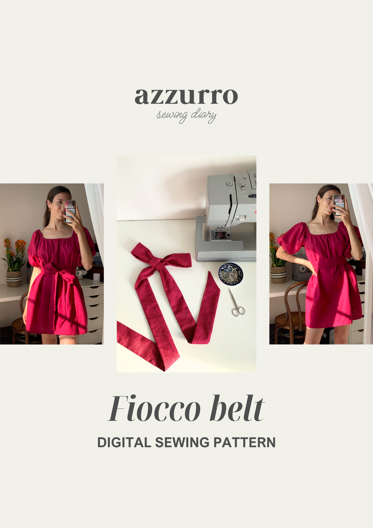 Fiocco Belt Digital Sewing Pattern - Azzurro