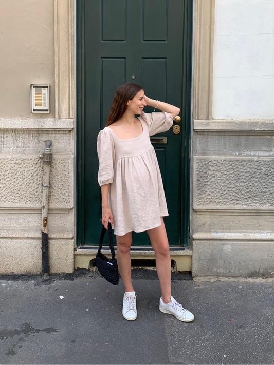 Matilde Dress - 3/4 sleeves sand