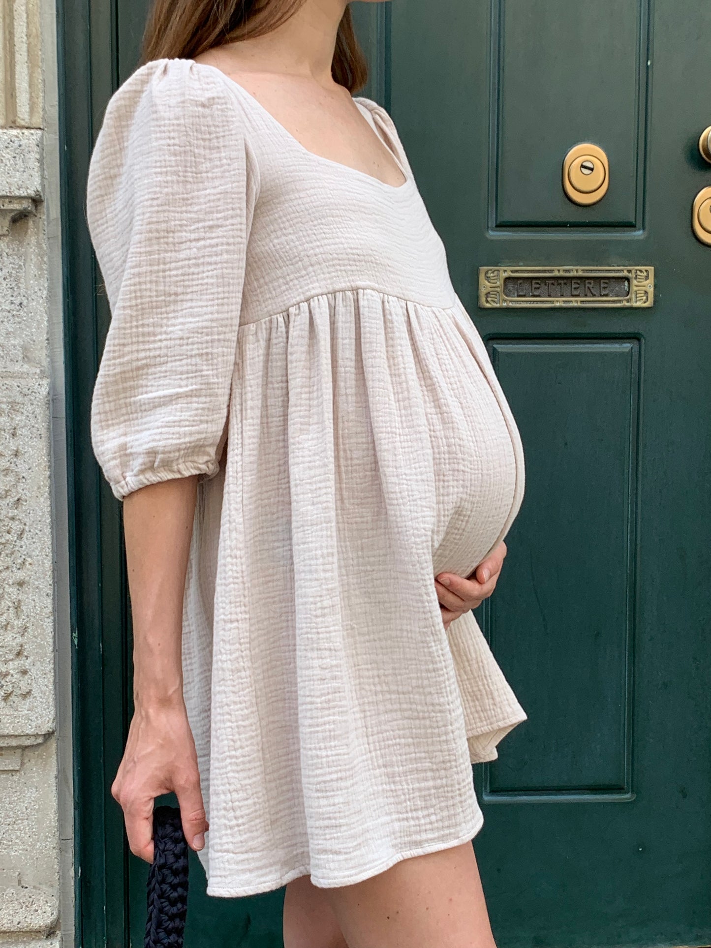 Matilde Dress - 3/4 sleeves sand