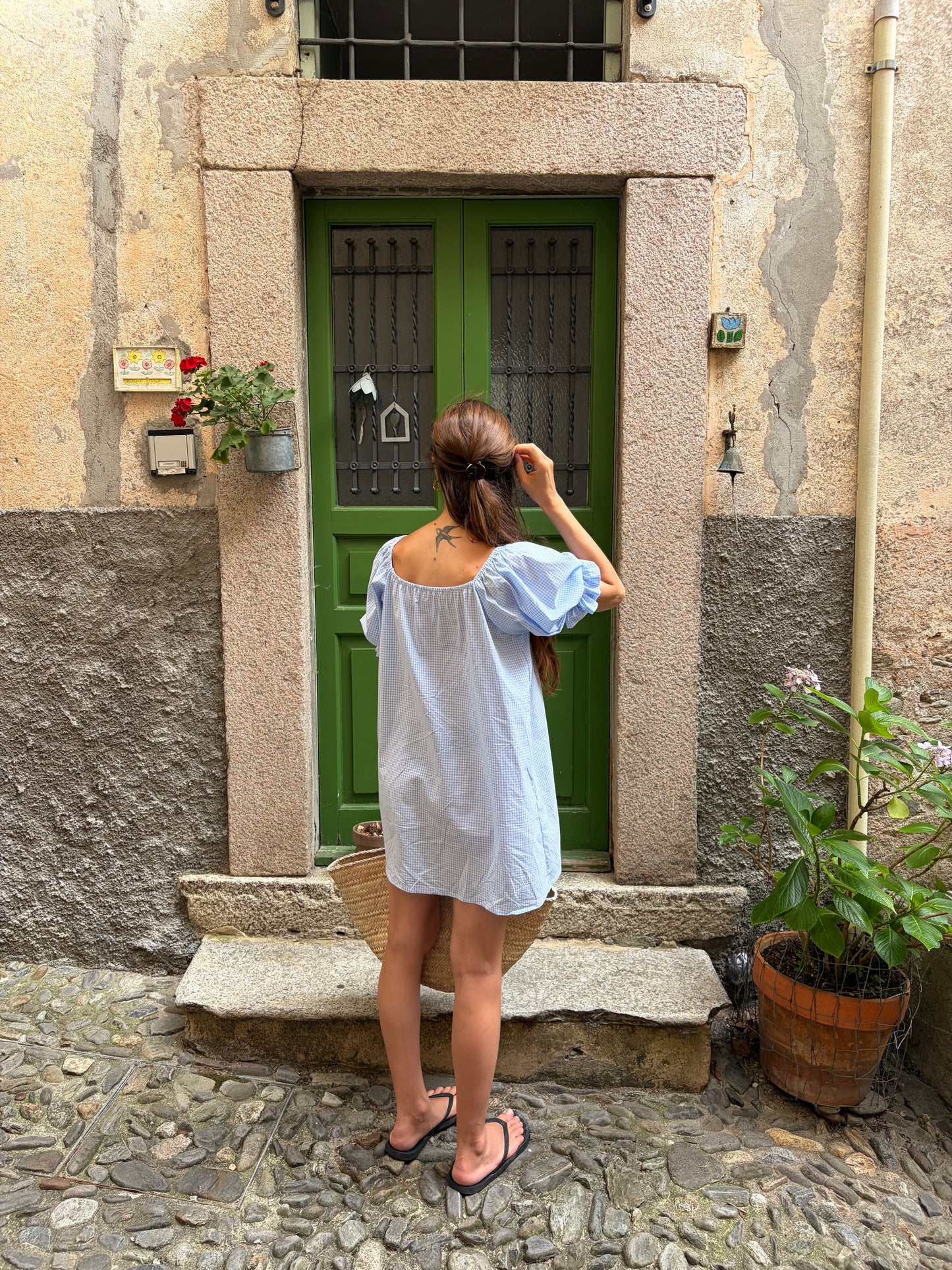 Iris Dress - vichy baby blue