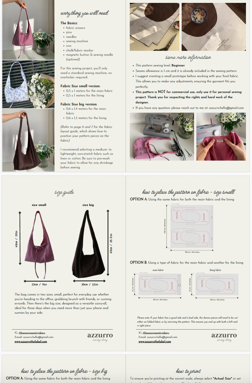 Anna Bag - Digital Sewing Pattern
