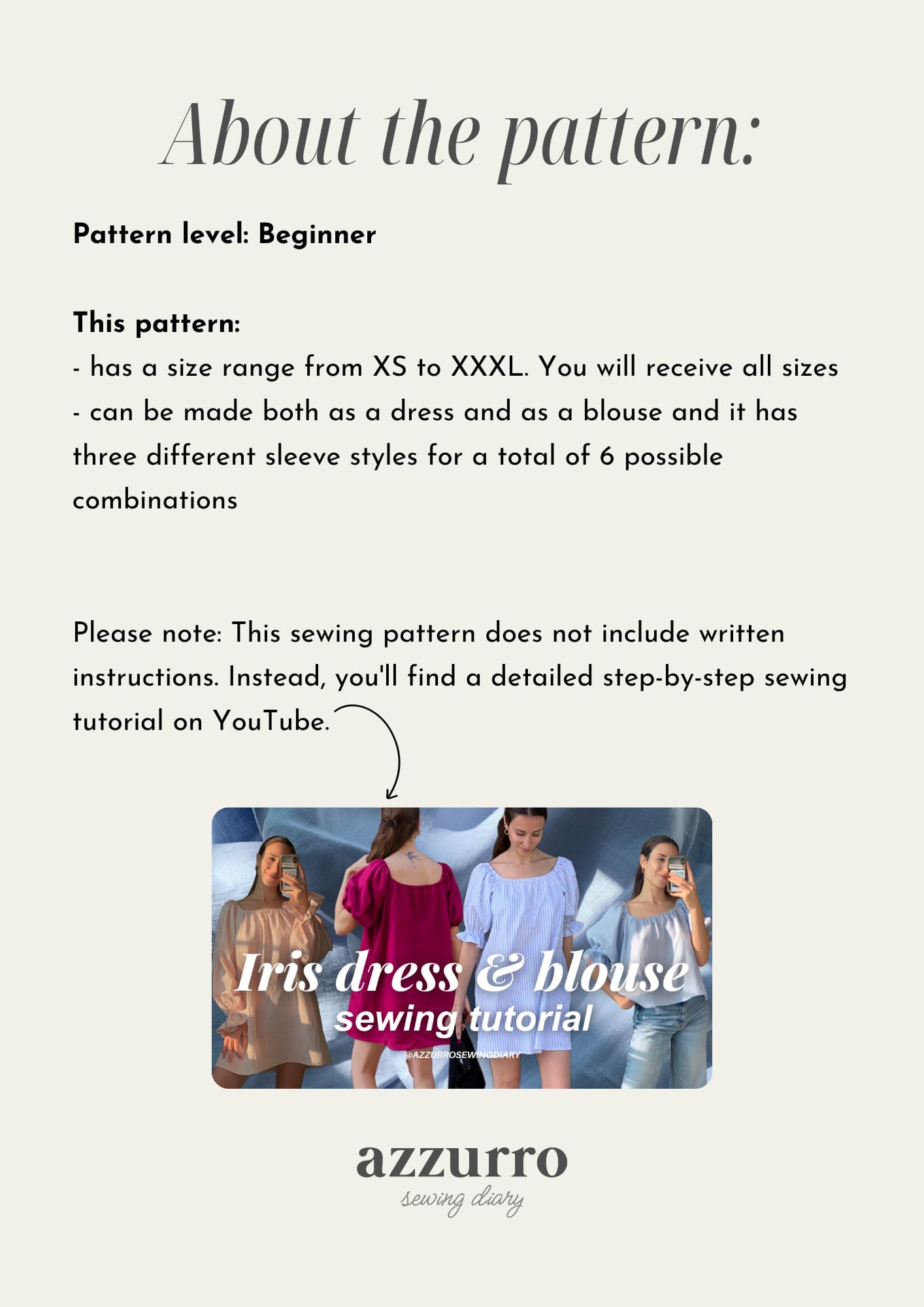 The Iris Dress & Blouse - Digital Sewing Pattern