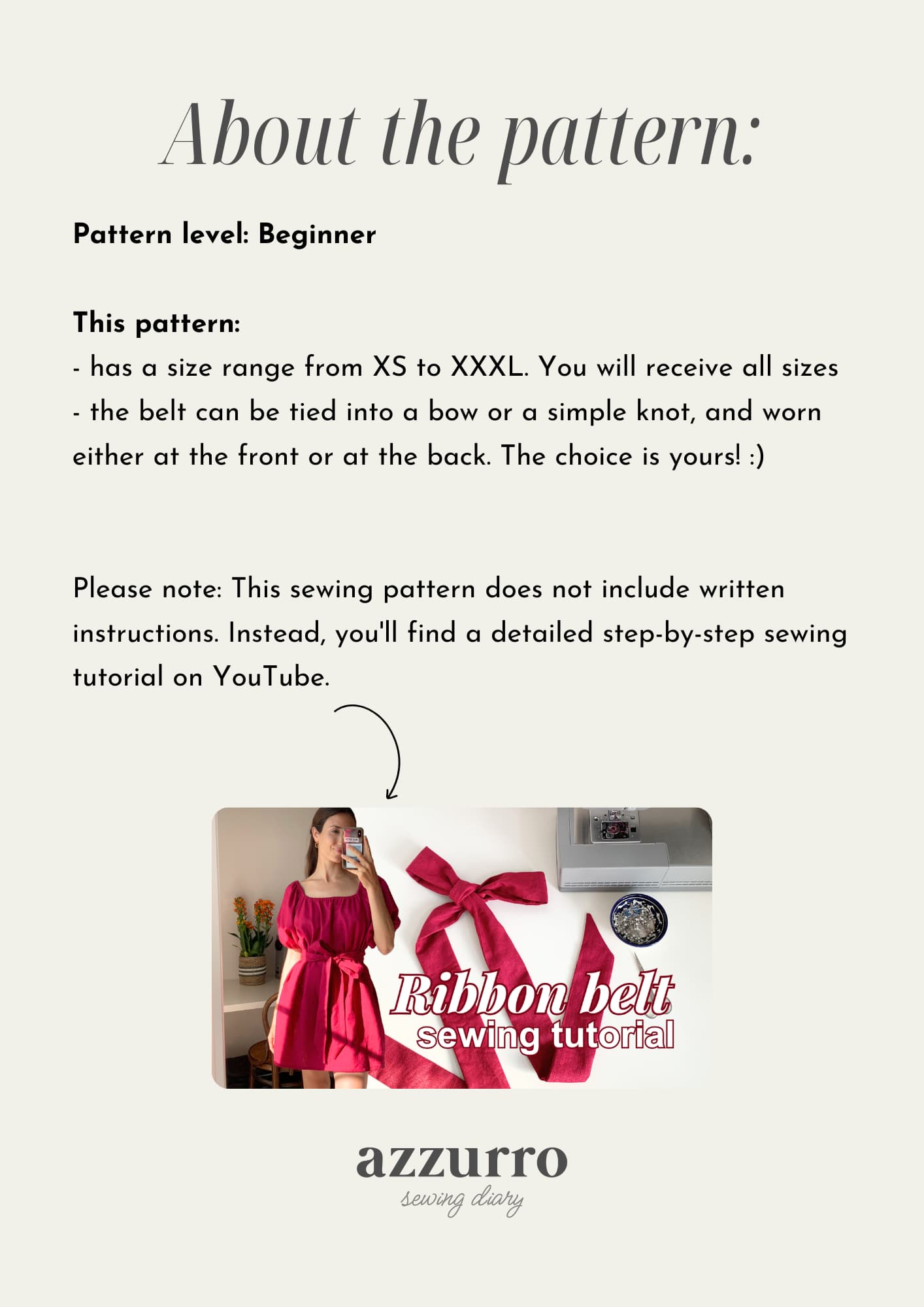 Fiocco Belt - Digital Sewing Pattern