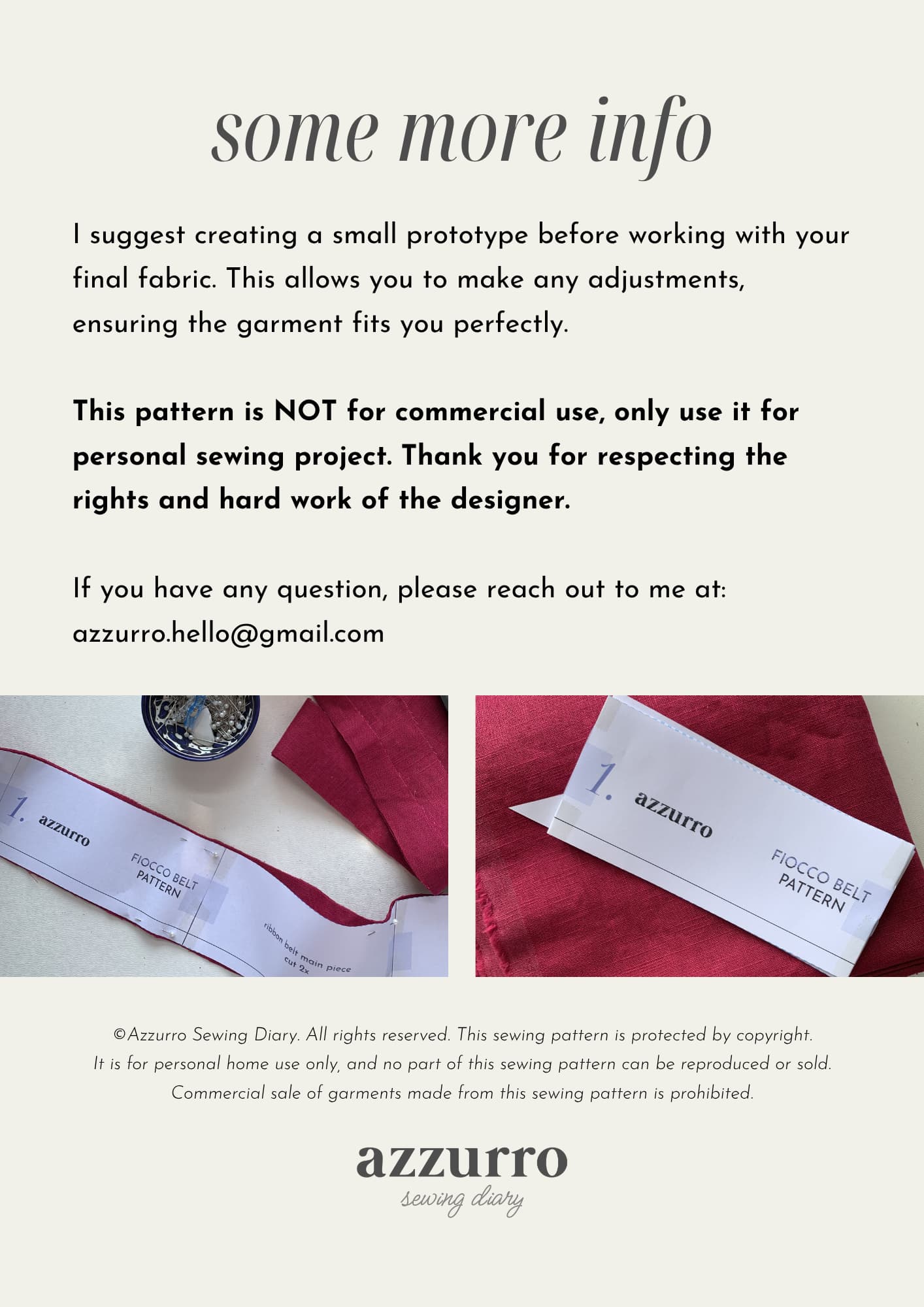Fiocco Belt - Digital Sewing Pattern