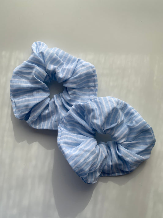 "Nowaste" Scrunchie - Blue-striped