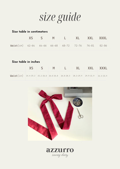Fiocco Belt Digital Sewing Pattern - Azzurro