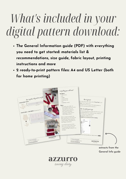Fiocco Belt Digital Sewing Pattern - Azzurro